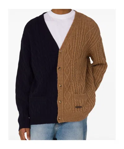 Moschino Couture Bicolor Caridigan In Brown