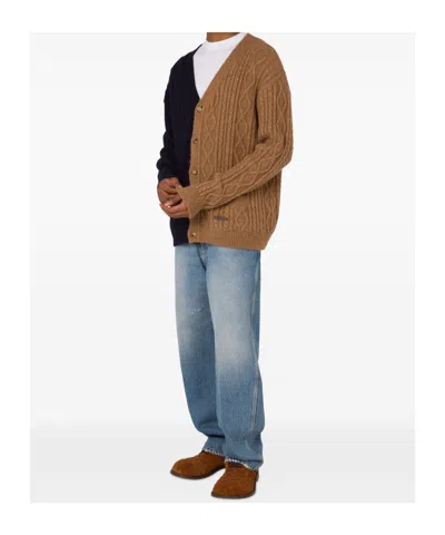 Moschino Couture Bicolor Caridigan In Brown