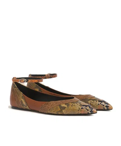 Marni Pointed-toe Ballet Flats With Ankle Strap In Multi
