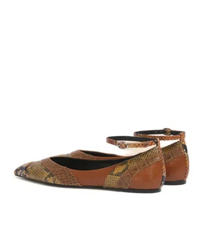 Marni Pointed-toe Ballet Flats With Ankle Strap In Multi