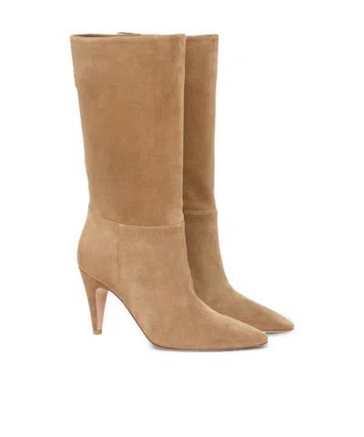 Gianvito Rossi Pointed Toe Suede Finish Ankle Boots In Multi