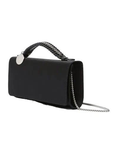 Stella Mccartney Falabella Braided-handle Clutch Bag In Black