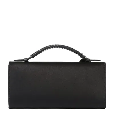 Stella Mccartney Falabella Braided-handle Clutch Bag In Black