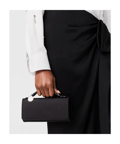 Stella Mccartney Falabella Braided-handle Clutch Bag In Black