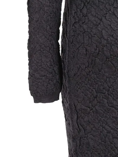 Fabiana Filippi Merino Wool Knit Dress With Embossed Effect In Black