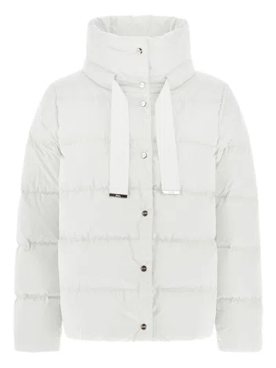 Herno Quilted Cape Jacket High Collar In White