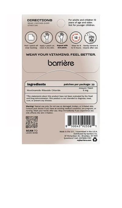 Barrière Youth Repair Nad+ Patch 30 Pack In Neutral
