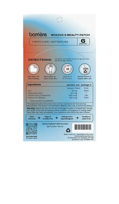 Barrière Brains & Beauty Patch 6 Pack In Blue