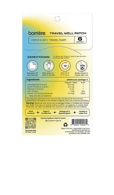 Barrière Travel Well Patch 6 Pack In Multi