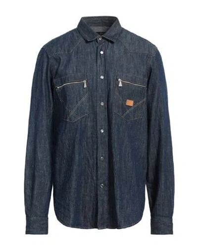 Roy Rogers Roÿ Roger's Man Denim Shirt Blue Size Xl Cotton In Blue