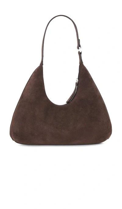 By Far Large Amber Structured Silhouette Shoulder Bag In Brown