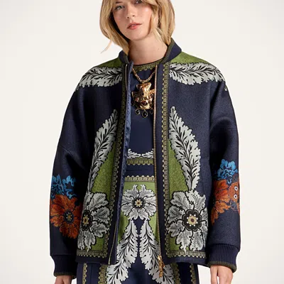 La Doublej Brooklyn Bomber Jacket In Blue