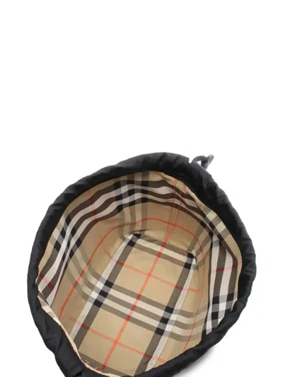 Pre-owned Burberry Ekd-plaque Handbag In Black