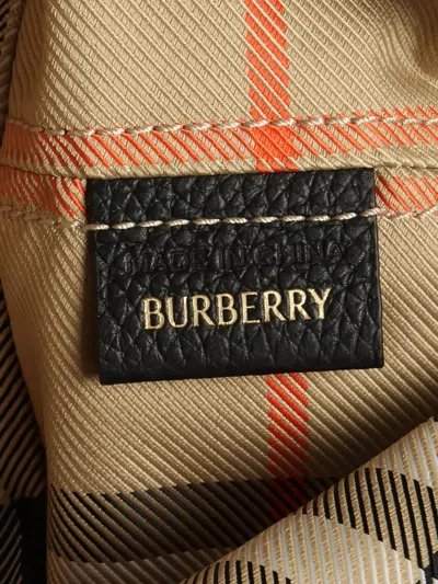 Pre-owned Burberry Ekd-plaque Handbag In Black