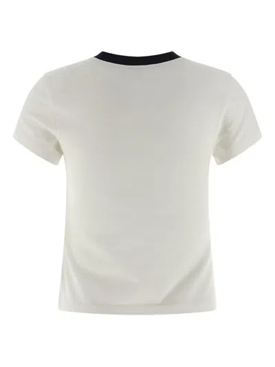 Off-white T-shirt With Embroidered Logo In Neutral