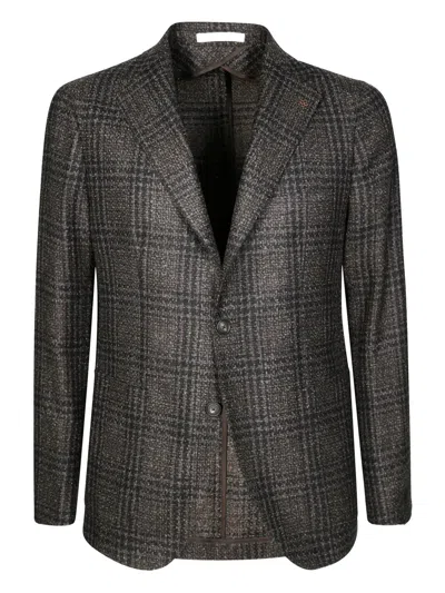 Tagliatore Tailored Black Blazer With Notched Lapel In Black