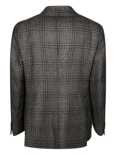 Tagliatore Tailored Black Blazer With Notched Lapel In Black
