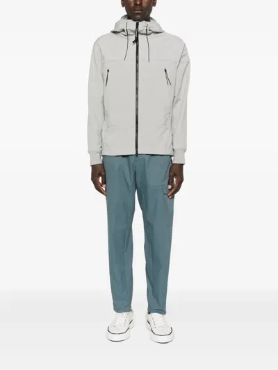 C.p. Company Hooded Zip-front Jacket In Gray