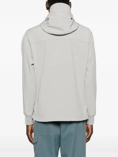C.p. Company Hooded Zip-front Jacket In Gray