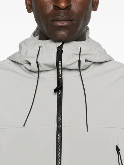 C.p. Company Hooded Zip-front Jacket In Gray