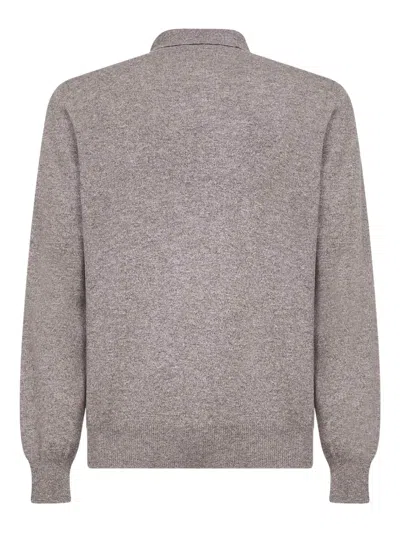 D4.0 Long-sleeve Polo Shirt In Gray
