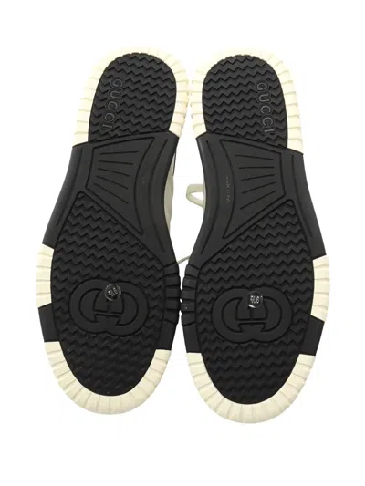 Pre-owned Gucci 10s Reweb Perforated Sneakers In White