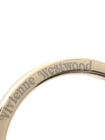 Pre-owned Vivienne Westwood 3d Orb-charm Keyring In Gold