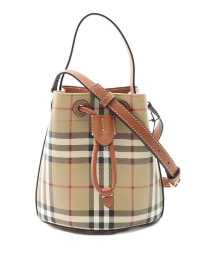 Pre-owned Burberry 2020s Pattern Bucket Bag In Neutral