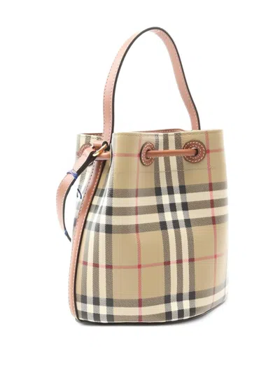 Pre-owned Burberry 2020s Pattern Bucket Bag In Neutral