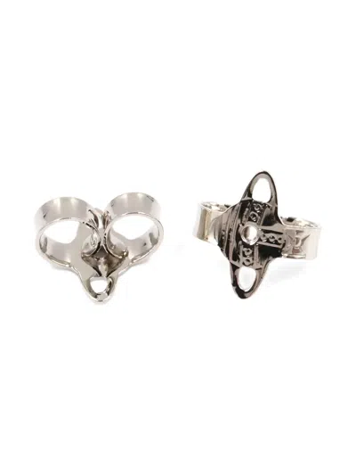 Pre-owned Vivienne Westwood 2020s Orb Stud Earrings In Silver