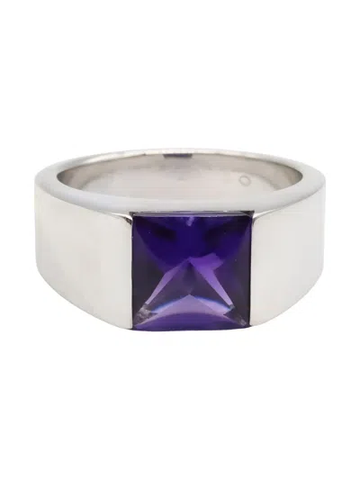 Pre-owned Cartier 2010s 18k White Gold Amethyst Ring In Silver