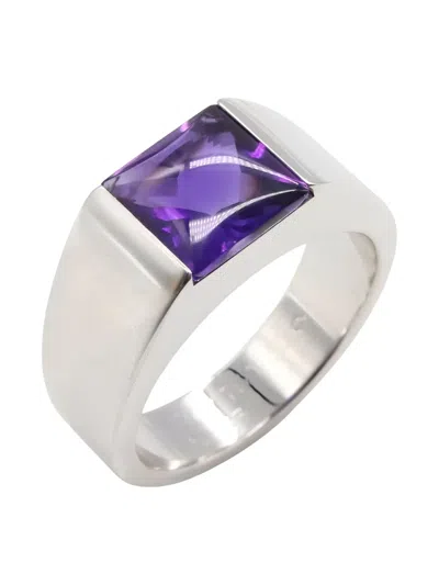 Pre-owned Cartier 2010s 18k White Gold Amethyst Ring In Silver