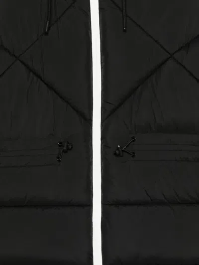 Msgm Black Down Jacket For Kids With Logo In Black