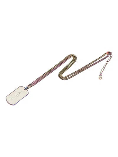 Pre-owned Dior Cd Couture Necklace In Silver
