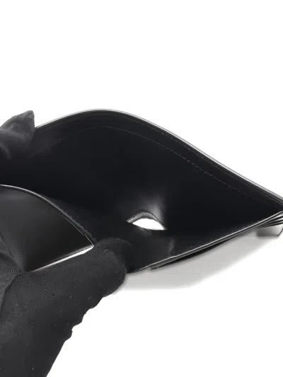 Pre-owned Saint Laurent Cassandre Logo皮质卡夹（2000年代典藏款） In Black