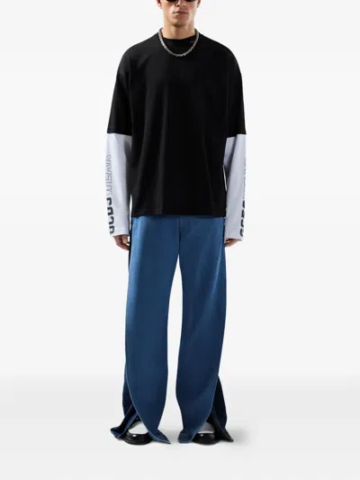 Gcds Printed Long Sleeve T-shirt With Graphic Design In Brown