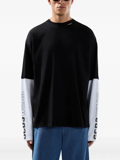 Gcds Printed Long Sleeve T-shirt With Graphic Design In Brown