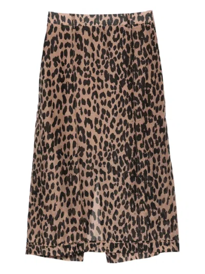 Baum Und Pferdgarten Sigge Skirt Brown Baum Leopard In Multi