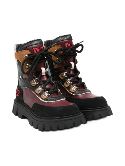 Dsquared2 Lace-up Lug-sole Boots In Multi