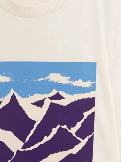 Moncler Mountain-print Cotton T-shirt In Neutral
