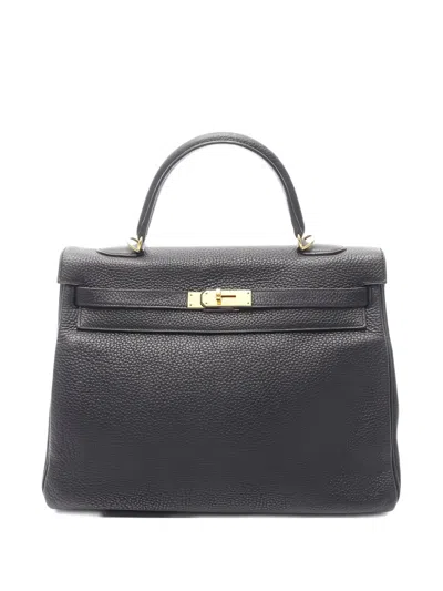 Pre-owned Hermes Kelly 35 Handbag In Black