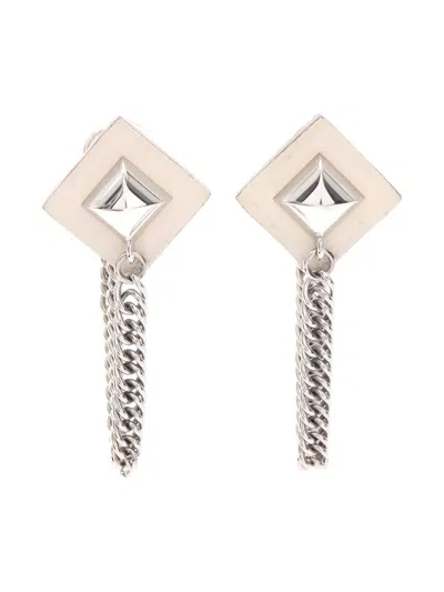 Pre-owned Hermes Gourmette Equestre Earrings In Silver
