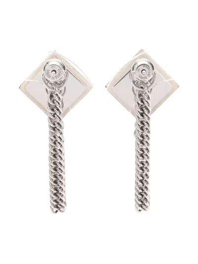 Pre-owned Hermes Gourmette Equestre Earrings In Silver