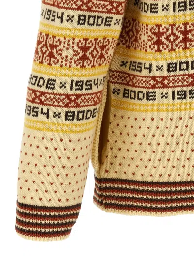 Bode Marzipan Jacquard-knit Wool Cardigan In Yellow