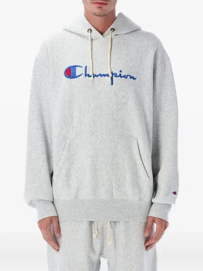 Champion Relaxed-fit Hoodie With Logo In Gray