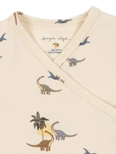 Konges Sløjd Dinosaur-print Romper In Neutral