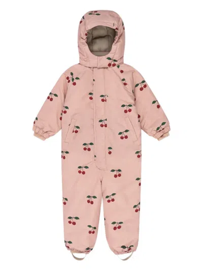 Konges Sløjd Award Cherry Hooded Snowsuit In Pink