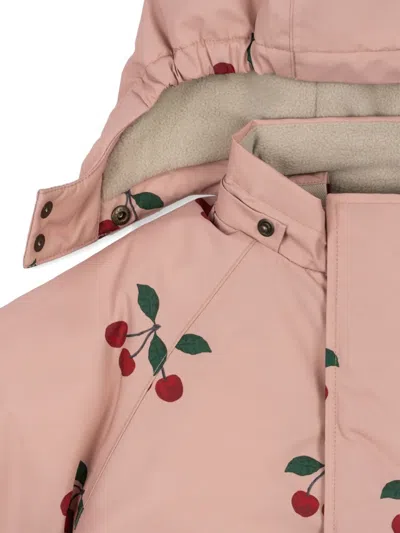 Konges Sløjd Award Cherry Hooded Snowsuit In Pink