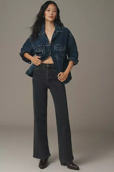 Favorite Daughter Women's Jordie High-rise Wide-leg Jeans In Black