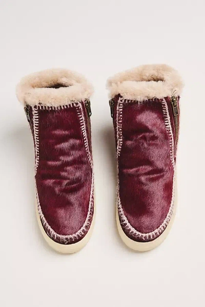 Laidback London Setsu Crochet Crepe Ankle Boots In Red